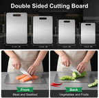Tabla de Cortar Katori Titanium para Cocina, Tablas 100% Titanio Puro, Tabla de Corte Titanware Doble Cara No Tóxica para Cortar Carne Verduras Fruta, Apta para Lavavajillas (XL)