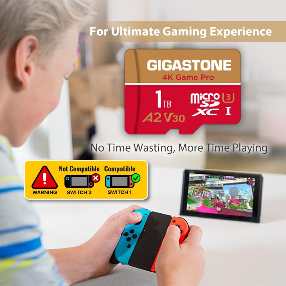 【Solo para Switch 1】Tarjeta Micro SD GIGASTONE de 1 TB, 4K Game Pro...