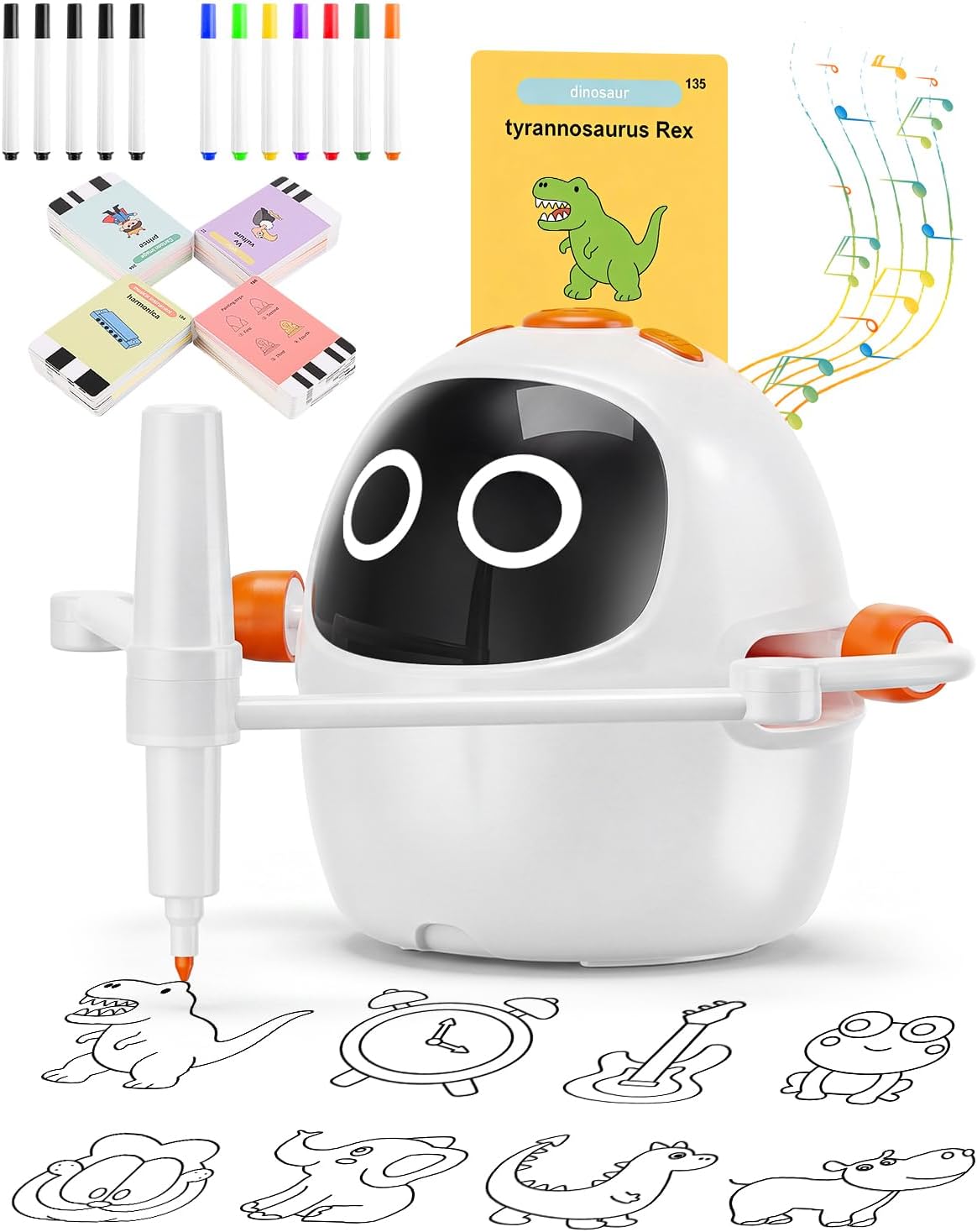 Robot de dibujo para niños, máquina educativa interactiva recargable del