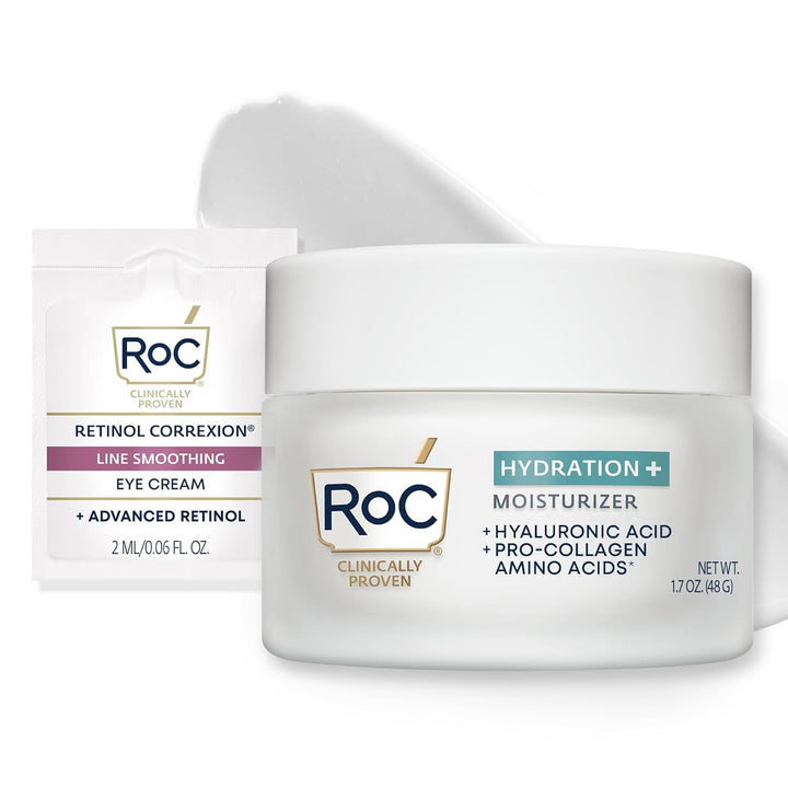 RoC Crema Hidratante+ de Ácido Hialurónico para Cara, Crema Hidrata...