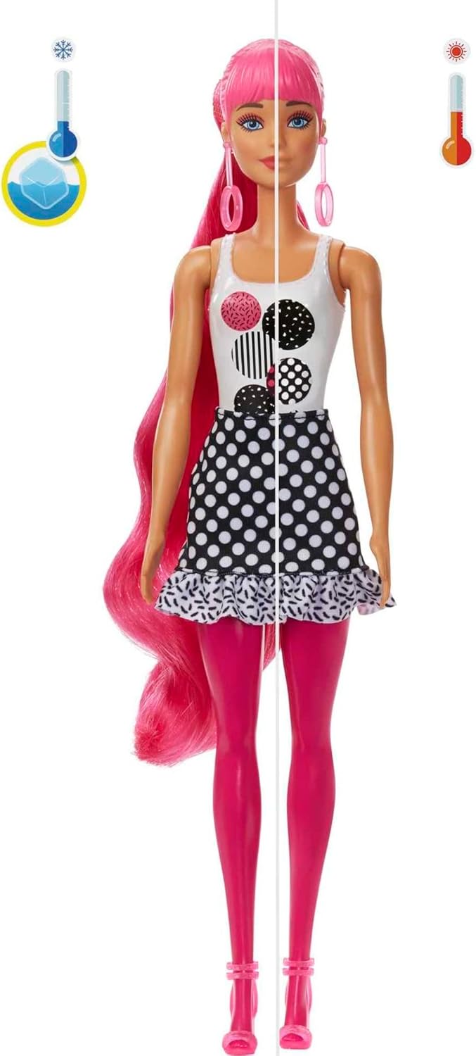 Barbie Muñeca y accesorios de revelación de color, serie de bloques...
