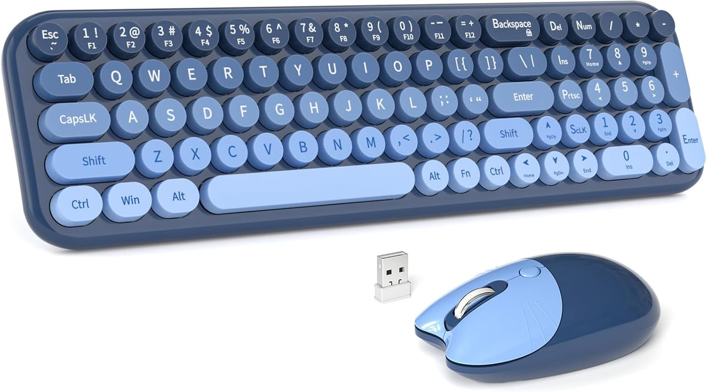 MOFII Combo de teclado y mouse inalámbricos, teclado pequeño compac...