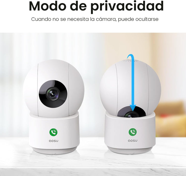 aosu Cámara de seguridad 2K para interiores, monitor de bebé, cámar...