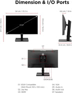 Viewsonic VA2448-MHJ Monitor IPS Full HD 1080p de 24 pulgadas con 1...