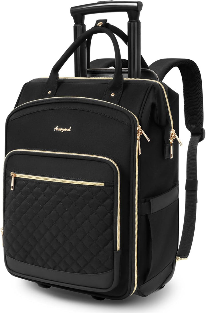 Arcoyard Mochila con ruedas para mujer, mochila de viaje de 16 pulg...
