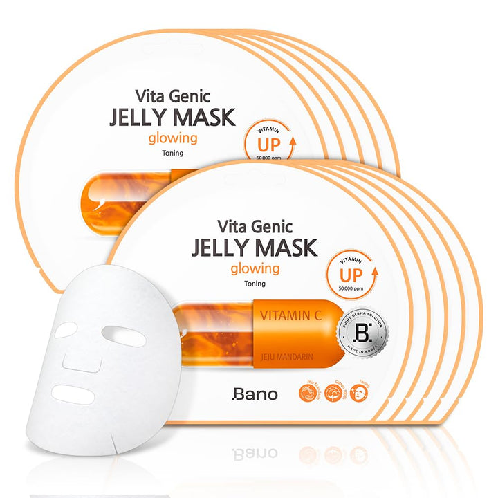 Bano Vita Genic Jelly Face Glowing Mask 10EA - Mascarilla hidratant...