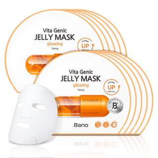 Bano Vita Genic Jelly Face Glowing Mask 10EA - Mascarilla hidratant...