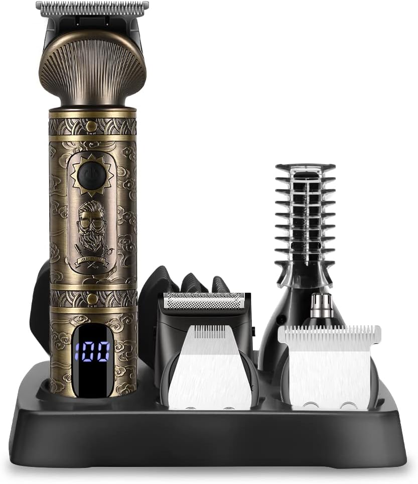 Scttomon Kit de Recortadora de Barba Profesional Cortapelos con Cuc...