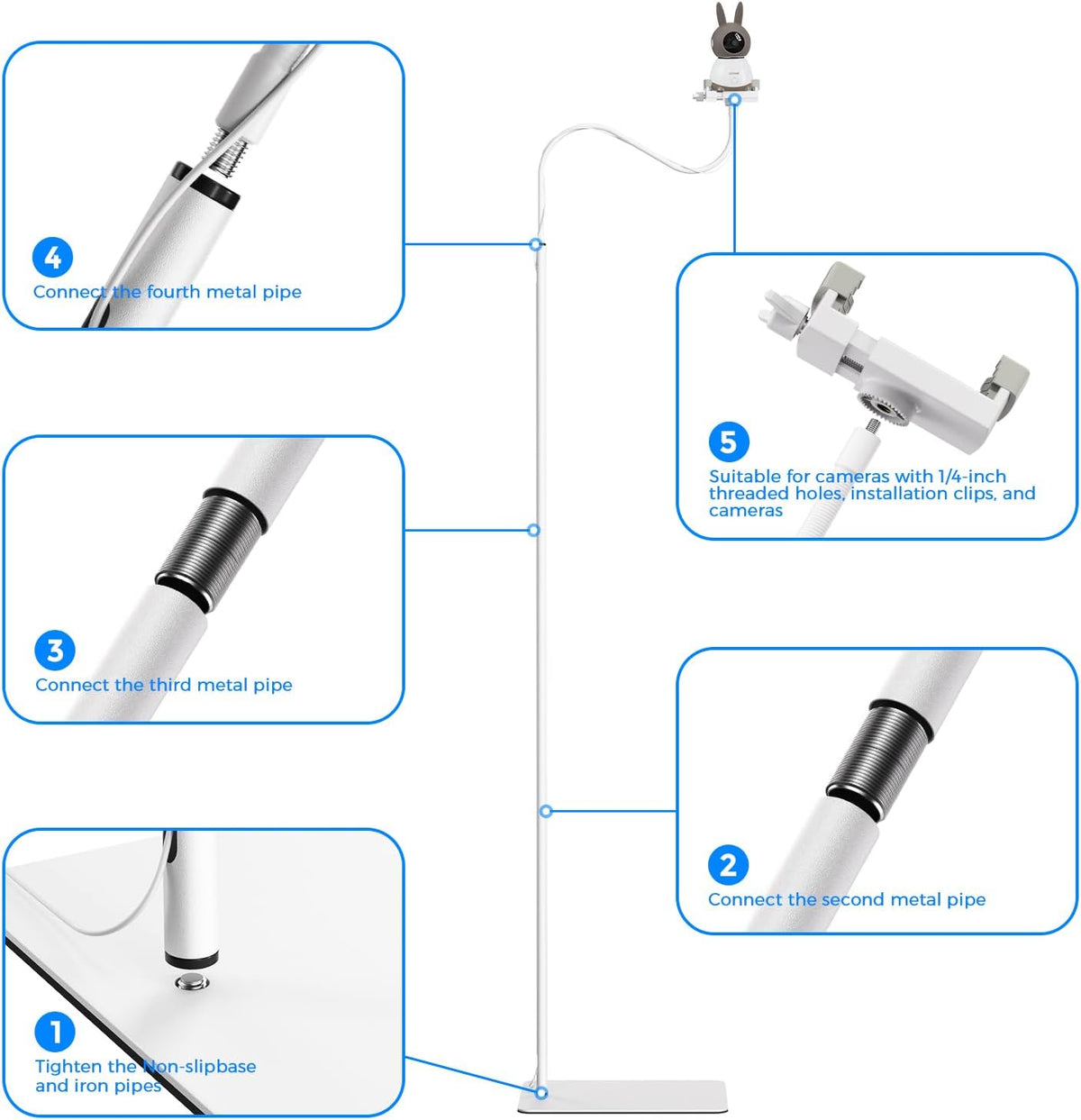 Soporte de piso para monitor de bebé, soporte universal compatible...