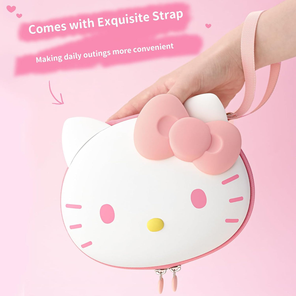 Funda protectora Kuitmor Cute Game Controller, estuche rígido portátil para viaje con diseño de gato caricatura compatible con PS4 PS5 Switch Pro Xbox con bolsillo interno para accesorios