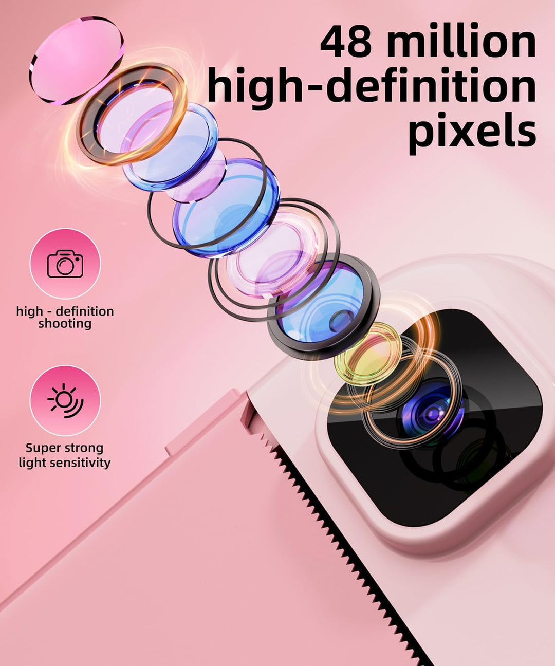 Cámara de impresión instantánea para niños y niñas, cámaras HD de 4...