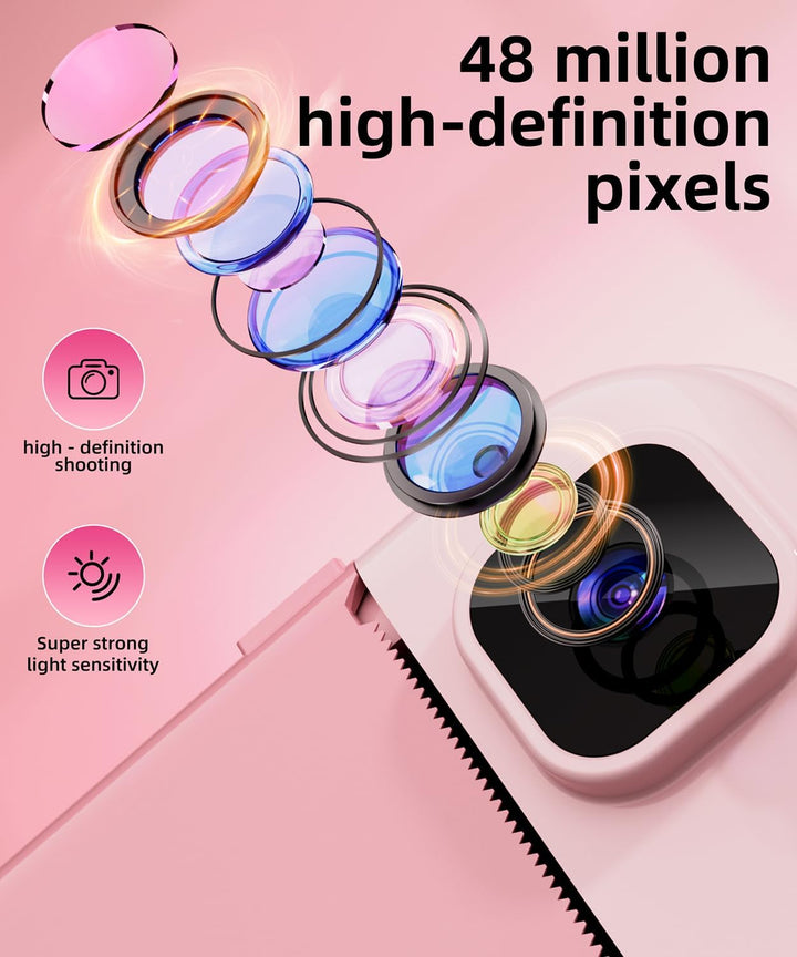 Cámara de impresión instantánea para niños y niñas, cámaras HD de 4...