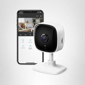 Tapo by TP-Link 1080P Cámara de seguridad para interior, detección de movimiento, audio de 2 vías y sirena, visión nocturna, almacenamiento en nube y tarjeta SD, compatible con Alexa y Google Home