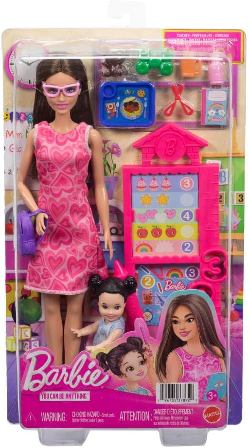 Barbie Juego de profesores de carreras con muñeca de moda