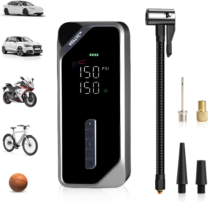 VOLLYC Inflador de neumáticos de automóvil, compresor de aire portá...