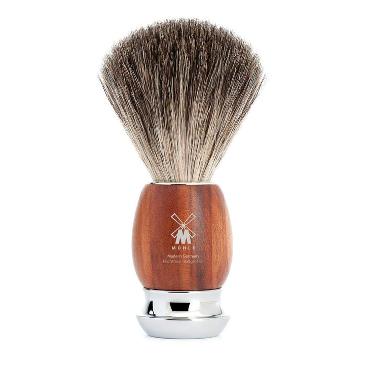 MÜHLE VIVO - Cepillo de afeitar de tejón puro de madera de ciruela,...