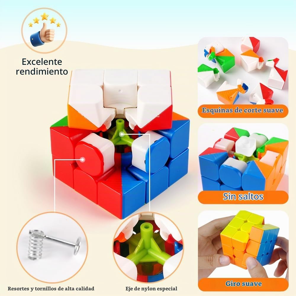 Speed Cubes - Paquete de 8 cubos de rompecabezas mágicos para niños y