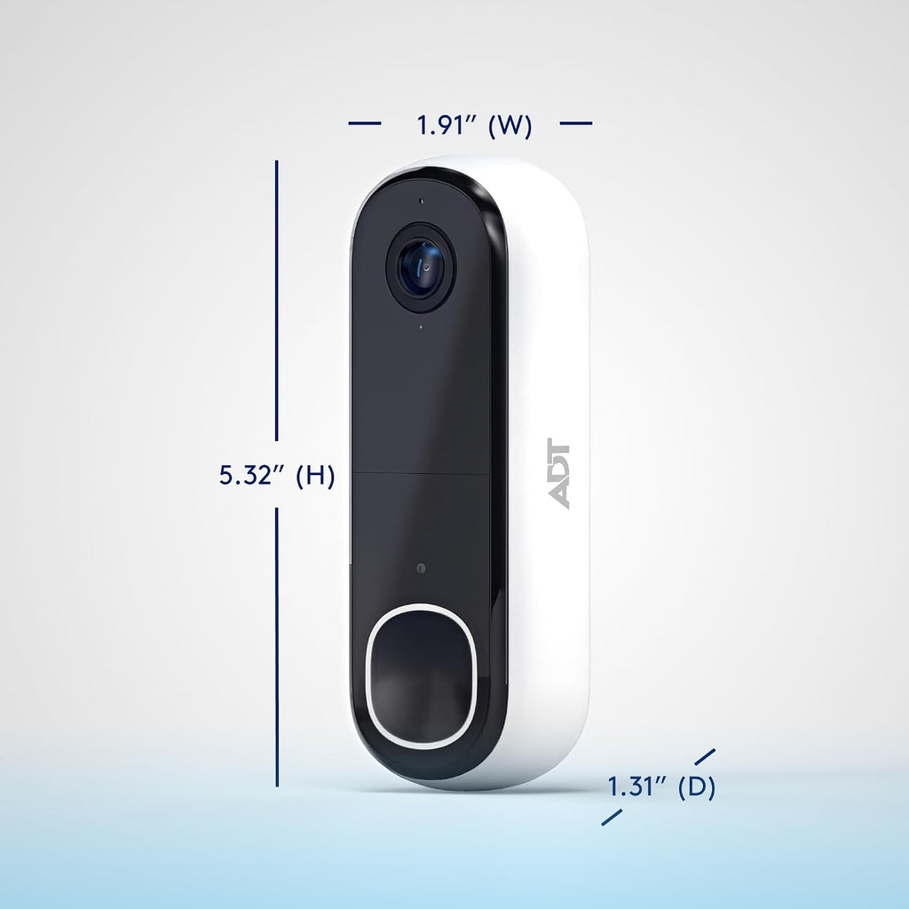 ADT Blu Sistema de seguridad para el hogar con timbre de video, 2K HDR