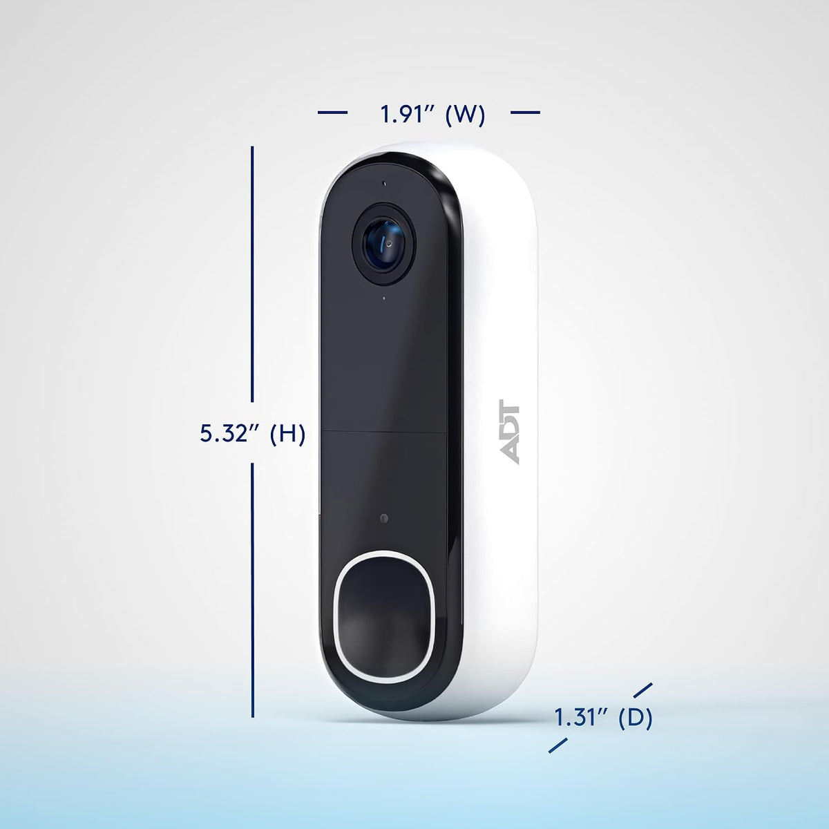 ADT Blu Sistema de seguridad para el hogar con timbre de video, 2K HDR
