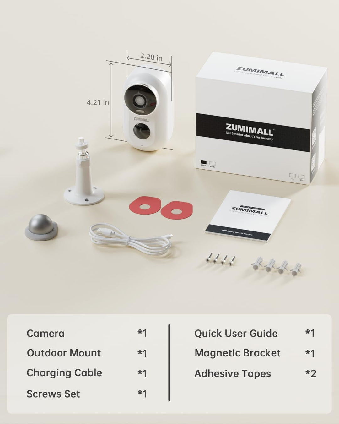 ZUMIMALL Cámaras de seguridad inalámbricas para exteriores con sopo...