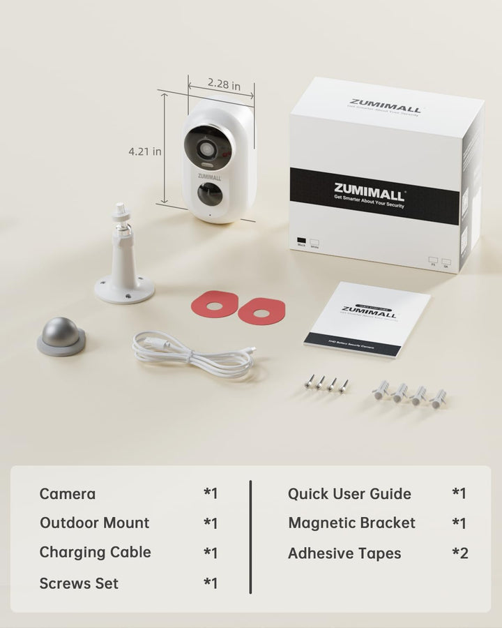 ZUMIMALL Cámaras de seguridad inalámbricas para exteriores con sopo...