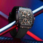 OLEVS Relojes para Hombre Casual Lujo Cara Grande Cronógrafo Multifuncional Relojes de Hombre Correa de Silicona/Nylon Duradera 3 ATM Resistente al Agua Reloj de Hombre Fecha Fase Lunar Reloj