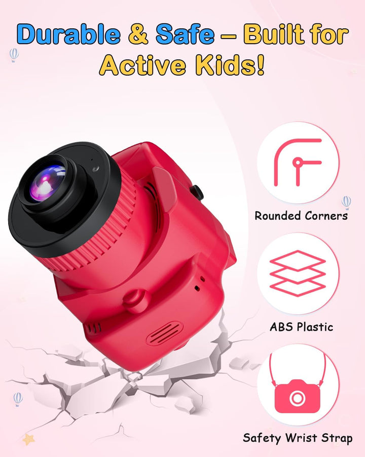 Cámara infantil con proyector: Foto HD de 2MP y proyección creativa...