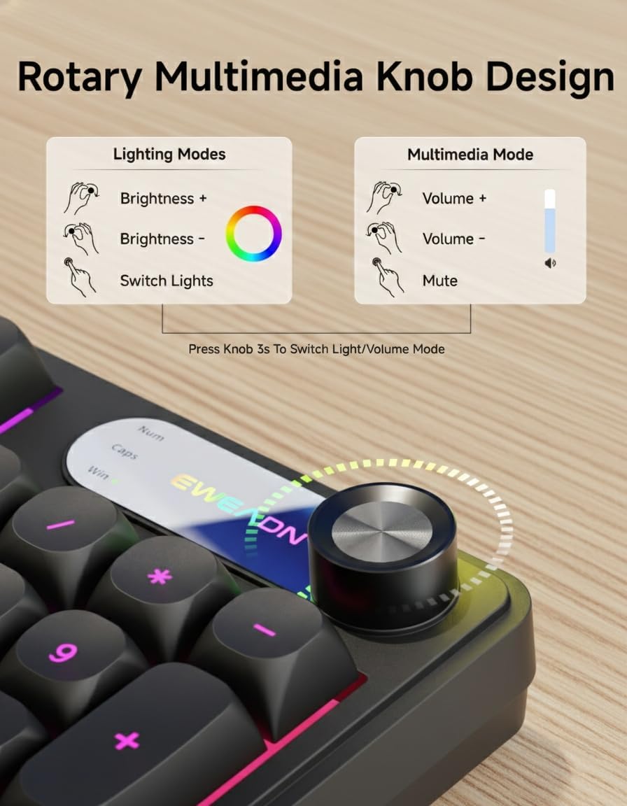 EWEADN C98 Combo de teclado y mouse con cable, teclados ergonómicos...