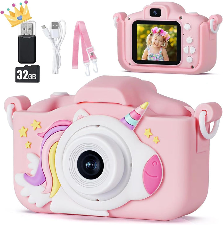 Cámara digital para niños KIZJORYA X5, color rosa, unisex, con tarj...