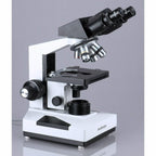 AmScope - Microscopio binocular de compuesto biológico 1600X + 50 portaobjetos + 100 cubreobjetos - B490A-50P100S