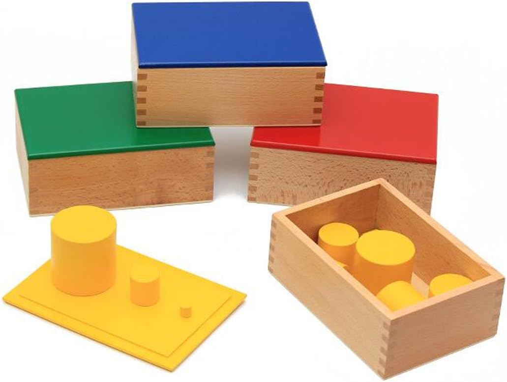 YHZAN Montessori - Cilindros de madera para niños, juguete de madera para niños pequeños, herramientas de desarrollo temprano para niños pequeños, bloques de madera