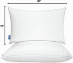 QUTOOL Juego de 2 almohadas refrescantes de espuma viscoelástica triturada CertiPUR-US, tamaño Queen, almohada fresca para personas que duermen con calor, almohada firme ajustable para personas que