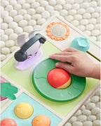 Skip Hop - Set de juguete musical para bebé DJ con luces, canciones, efectos de sonido y texturas suaves, Farmstand Let The Beet Drop Set de DJ