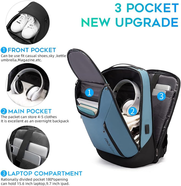 BANGE Mochila inteligente de negocios, impermeable, para laptop de...