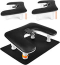 JODSONE Reposabrazos de manicura negro en forma de U para uñas, Medium, Negro con alfombrilla