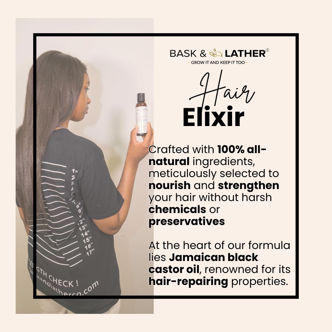 BASK &amp; LATHER Elixir - Aceite fortalecedor del cabello, aceite...