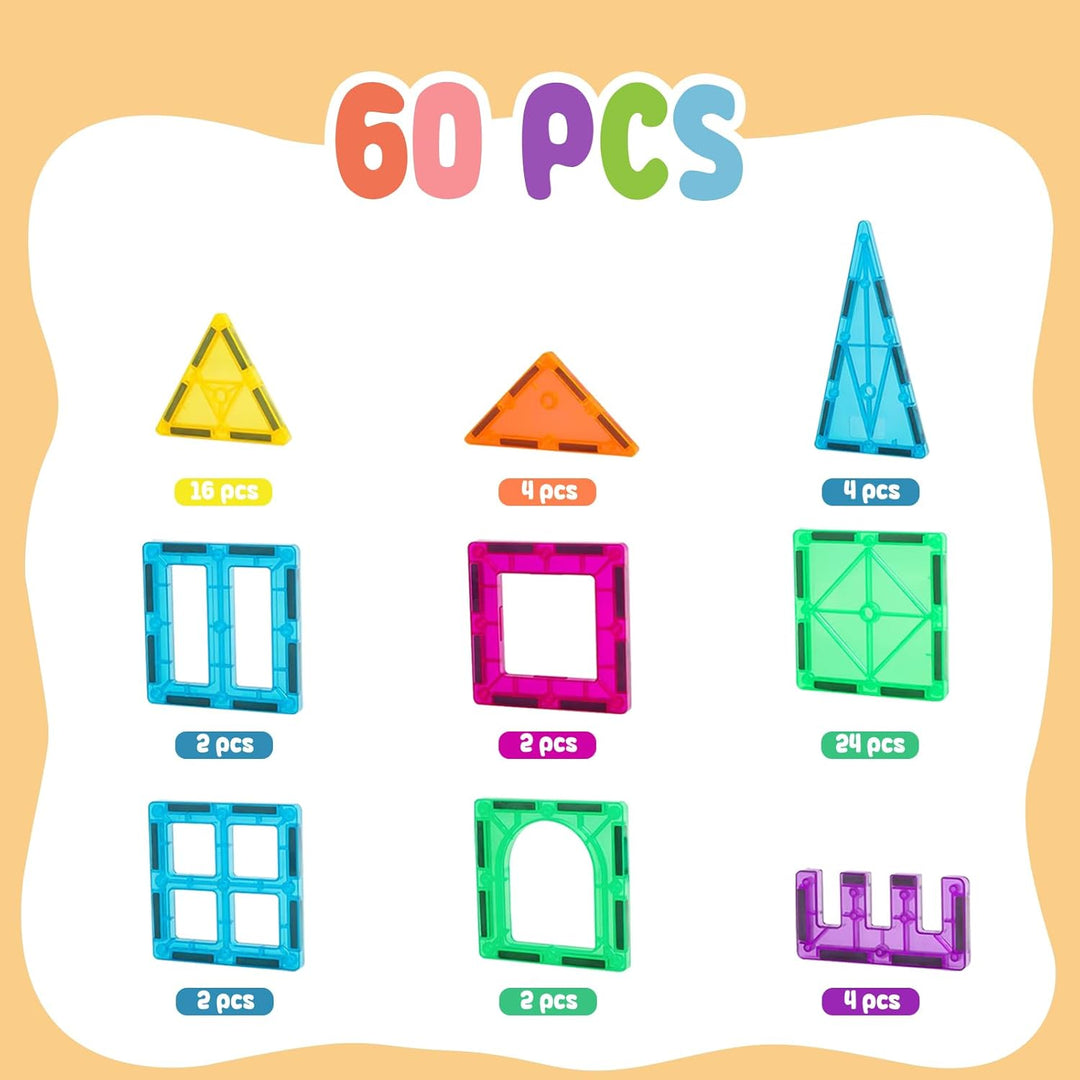 FNJO Azulejos Magnéticos, Juego de Construcción con Imanes, Set de...