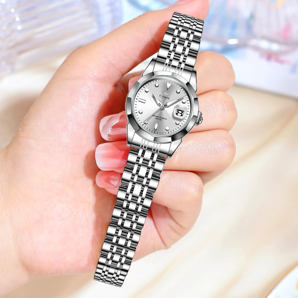 OPK Reloj de pulsera para mujer de acero inoxidable para mujer
