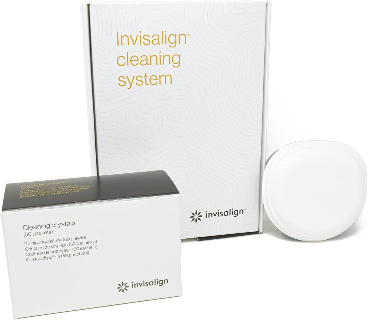 INVISALIGN Cristales de limpieza para alineadores transparentes y retenedores con bañera