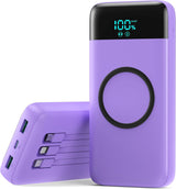 Cargador portátil inalámbrico de 40800 mAh para iPhone con 3 cables...