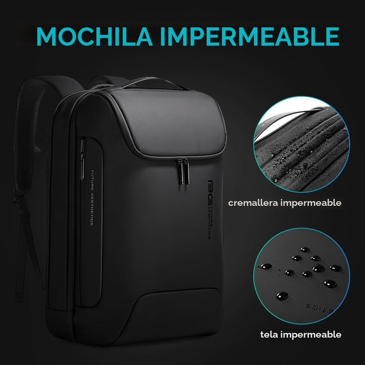 BANGE Mochila antirrobo con puerto de carga USB, mochila de negocio...