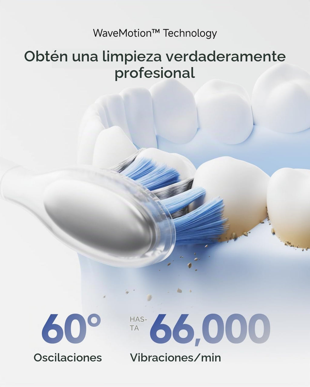 Laifen Cepillo de dientes Wave Pro, sensor de presión y oscilación de 60°