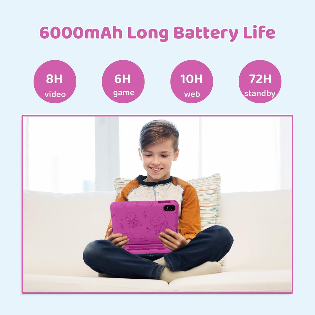 COLORROOM Tablet Android 15 actualizada 2026, tableta para niños de 10 pulgadas, Rosa