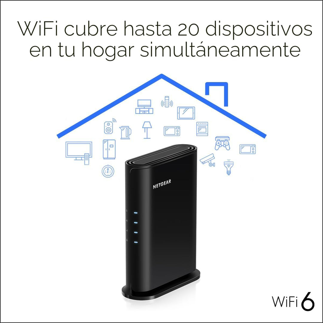 NETGEAR Enrutador WiFi 6 de 4 flujos (R6700AX): solo enrutador, vel...