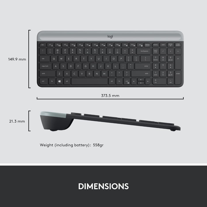 Logitech MK470 - Teclado [versión en inglés] y mouse inalámbricos d...