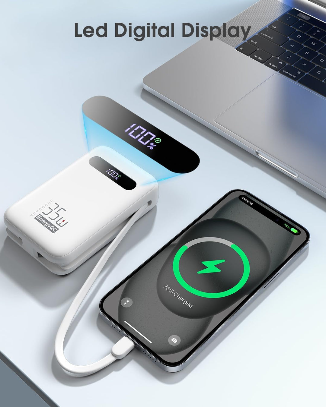 EnergyQC Cargador portátil de 20000 mAh, 35 W PD 3.0+QC 4.0 cargado...