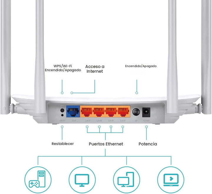 TP-Link Router WiFi AC1200 (Archer A54) - Router inalámbrico de Int...