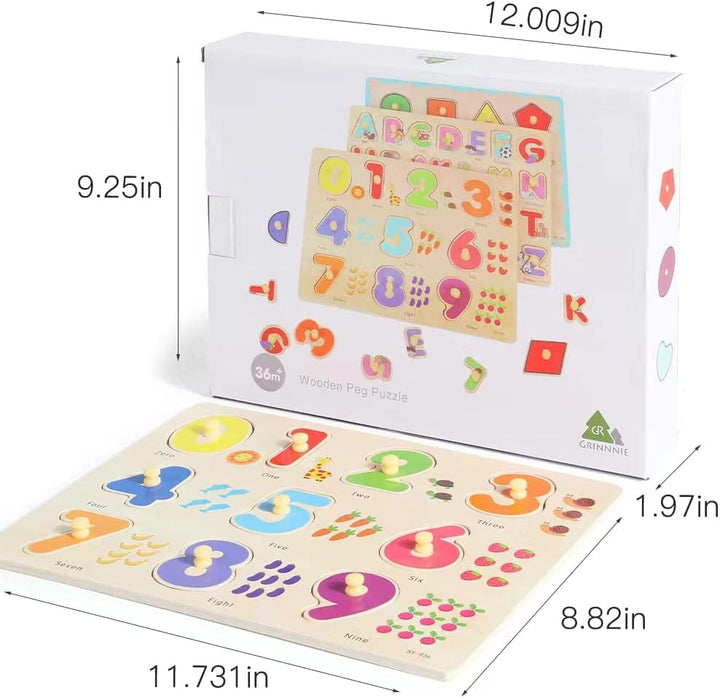 GRINNNIE - Rompecabezas Montessori de madera para niños de