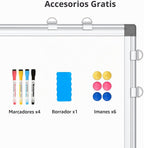 Tablero magnético de corcho de borrado en seco para pared con accesorios