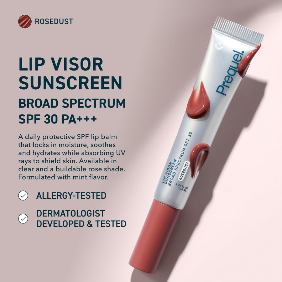 Prequel Skin Lip Visor, bálsamo labial teñido con SPF 30 PA +++. Ro...